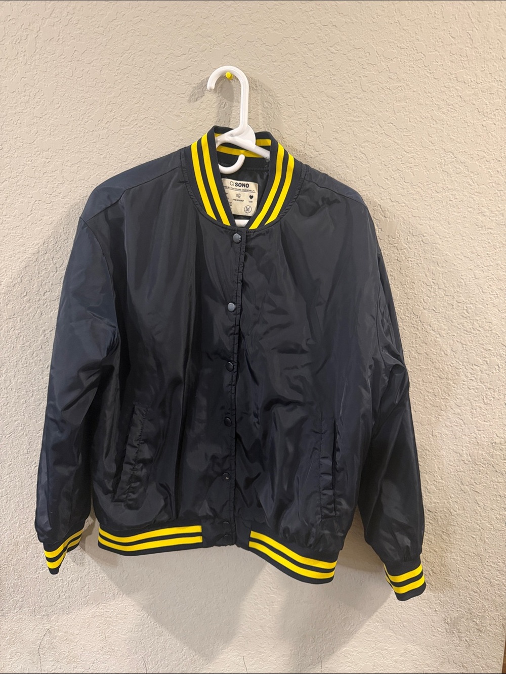 Ci Sono Navy Kids Bomber Jacket with Yellow Trim